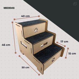 Escada Pet em Mdf Cru Escadinha para Cães Muito Resistente - 3