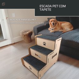 Escada Pet em Mdf Cru Escadinha para Cães Muito Resistente - 2