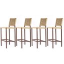 Ver imagem 2 de Banqueta Bistrô Balcão Gourmet Corda Nautica – Aço – Marrom e Bege – Kit 4