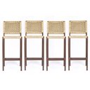 Ver imagem 1 de Banqueta Bistrô Balcão Gourmet Corda Nautica – Aço – Marrom e Bege – Kit 4