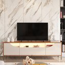 Ver imagem 4 de Bancada Imperiale para TV até 75" com LED Portas em MDF Usinado Gaveta Telescópica e Pés de Ferro