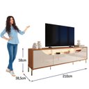 Ver imagem 7 de Bancada Imperiale para TV até 75" com LED Portas em MDF Usinado Gaveta Telescópica e Pés de Ferro