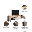 Ver mais imagens de Bancada Imperiale para TV até 75" com LED Portas em MDF Usinado Gaveta Telescópica e Pés de Ferro