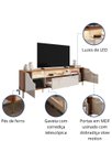 Ver mais imagens de Bancada Imperiale para TV até 75" com LED Portas em MDF Usinado Gaveta Telescópica e Pés de Ferro