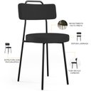 Ver imagem 4 de Kit 04 Cadeiras Decorativas Estofada Para Sala De Jantar Barcelona L02 Facto Preto - Lyam Decor