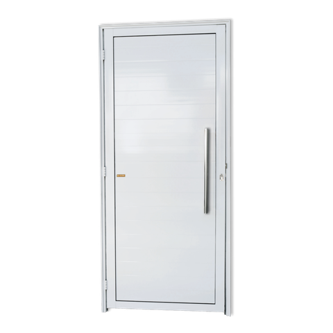 Porta Alumínio Lambril c/Puxador D.Branco 80 Brimak