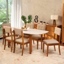Ver imagem 1 de Conjunto Mesa de Jantar e 6 Cadeiras Tiê CabeCasa MadeiraOriginals