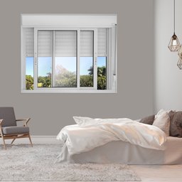 Janela De Correr 2 Folhas Móveis com Persiana Integrada 120x150cm Black Out Vidro Liso Topsul Esquad - 4