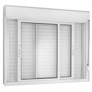 Janela De Correr 2 Folhas Móveis com Persiana Integrada 120x150cm Black Out Vidro Liso Topsul Esquad