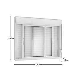 Janela De Correr 2 Folhas Móveis com Persiana Integrada 120x150cm Black Out Vidro Liso Topsul Esquad - 3