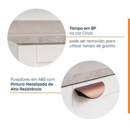 Balcão 2 Portas 60cm com Tampo Arizona Cabecasa Madeiramadeira - 5