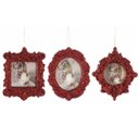 Ver imagem 3 de Kit Porta Retrato Vermelho para Árvore Natal 10cm 3 Peças - Magizi