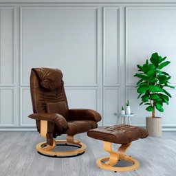 Poltrona do Papai Massageadora Elétrica com Sintéticoff Louis R02 Sintético Marrom - Mpozenato - 2
