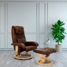 Poltrona do Papai Massageadora Elétrica com Sintéticoff Louis R02 Sintético Marrom - Mpozenato - 2