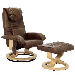 Poltrona do Papai Massageadora Elétrica com Sintéticoff Louis R02 Sintético Marrom - Mpozenato - 1