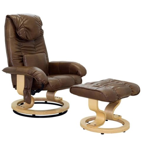Poltrona do Papai Massageadora Elétrica com Sintéticoff Louis R02 Sintético Marrom - Mpozenato