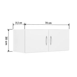 Armário Aéreo 74cm de Cozinha para Geladeira Suspenso Samara - Branco - 3