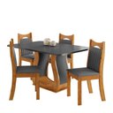 Ver imagem 2 de Conjunto Sala de Jantar 4 Lugares Retangular Genebra MDF Mel Cinza