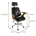 Ver imagem 4 de Cadeira Escritorio Presidente Corino e Madeira Bergen 3331