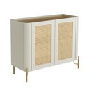 Ver imagem 2 de Buffet Aparador 98,5cm Porta Sextavada 100% Mdf Pés Metal Cor:louro e Luna com Dourado