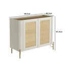 Ver imagem 3 de Buffet Aparador 98,5cm Porta Sextavada 100% Mdf Pés Metal Cor:louro e Luna com Dourado