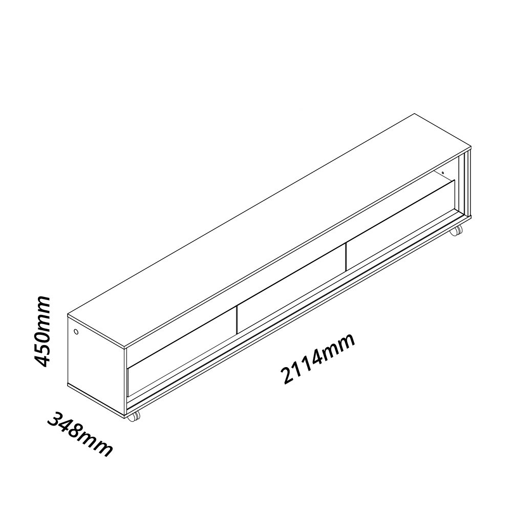 Painel e Rack com LED e Rodízio Requinte 220 Nature Impressão Ripado 3D Off White - Gelius - 9