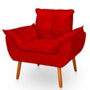 Ver imagem 5 de Kit 2 Poltrona Opala Vermelha Suede Decorativa para Sala Escritório Biselos-Decor