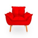 Ver imagem 6 de Kit 2 Poltrona Opala Vermelha Suede Decorativa para Sala Escritório Biselos-Decor