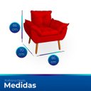 Ver imagem 2 de Kit 2 Poltrona Opala Vermelha Suede Decorativa para Sala Escritório Biselos-Decor
