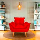 Ver imagem 3 de Kit 2 Poltrona Opala Vermelha Suede Decorativa para Sala Escritório Biselos-Decor