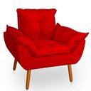 Ver imagem 4 de Kit 2 Poltrona Opala Vermelha Suede Decorativa para Sala Escritório Biselos-Decor