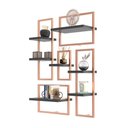 Ver imagem 2 de Conjunto 7 Prateleiras Industrial Preto/cobre - Pleno