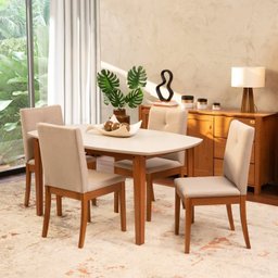 Conjunto Mesa de Jantar e 4 Cadeiras Tiê Maxx CabeCasa MadeiraMadeira - 1
