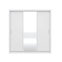 Ver imagem 2 de Guarda-roupa Residence 3 Portas Deslizantes com Espelho Branco | Mdp | Liberty Móveis