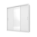 Ver imagem 1 de Guarda-roupa Residence 3 Portas Deslizantes com Espelho Branco | Mdp | Liberty Móveis