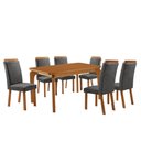 Ver imagem 2 de Mesa de Jantar Liz 180 cm Tampo MDF Laminado Canto Copo com 6 Cadeiras Aline