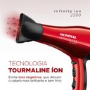 Ver imagem 2 de Secador de Cabelo Mondial Infinity 2500 Íon Vermelho/preto 1900w 220v - Sc-12