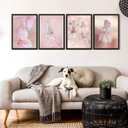 Ver imagem 1 de Kit 4 Quadros Fotografias Borboletas Rosas 33x24cm:madeira Branca