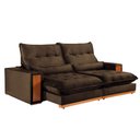 Ver imagem 1 de Sofa Retratil e Reclinavel Capri 290cm Kc Rei de Casa Veludo Marrom