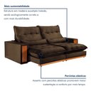 Ver imagem 7 de Sofa Retratil e Reclinavel Capri 290cm Kc Rei de Casa Veludo Marrom