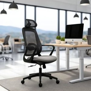Cadeira de Escritorio Ergonômica Presidente Nr17 Modelo Ergopro One:cinza/preto