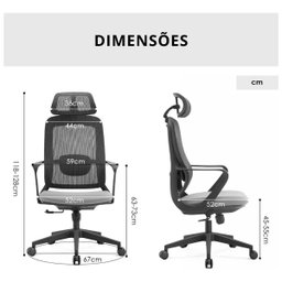 Cadeira de Escritorio Ergonômica Presidente Nr17 Modelo Ergopro One:cinza/preto - 7
