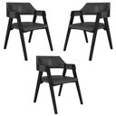 Ver imagem 1 de Kit 3 Cadeiras Sala de Jantar e Jogos Carteados Madeira Maciça Poker Pu Grafite/preto G42 - Gran Bel