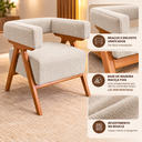 Ver imagem 2 de Poltrona Decorativa Mirela Bouclé Confortável Sala e Quarto: Bege