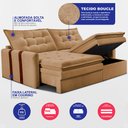 Ver imagem 3 de Sofá Baú sem Caixa Retrátil 1,80m Softgel Petit Boucle Caramelo Cama Inbox