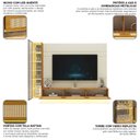 Ver imagem 6 de Estante Home para TV até 85 Polegadas com LED Vidro Reflecta e Portas Rattan 100% MDF 217,6CMX255,2cm Luminare Native Off White