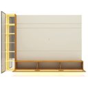 Ver imagem 2 de Estante Home para TV até 85 Polegadas com LED Vidro Reflecta e Portas Rattan 100% MDF 217,6CMX255,2cm Luminare Native Off White