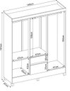 Ver imagem 4 de Guarda-roupa Ecom Ii Flex 128m com Cabideiros, 2 Gavetas e Prateleiras - Branco/rosa Demóbile