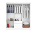 Ver imagem 3 de Guarda-roupa Ecom Ii Flex 128m com Cabideiros, 2 Gavetas e Prateleiras - Branco/rosa Demóbile