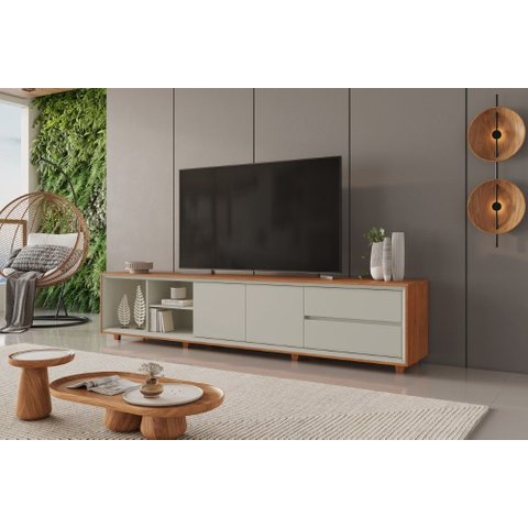 Rack Prime para Tv 75" com 2 Portas e 2 Gavetas Mavaular:naturalle/off